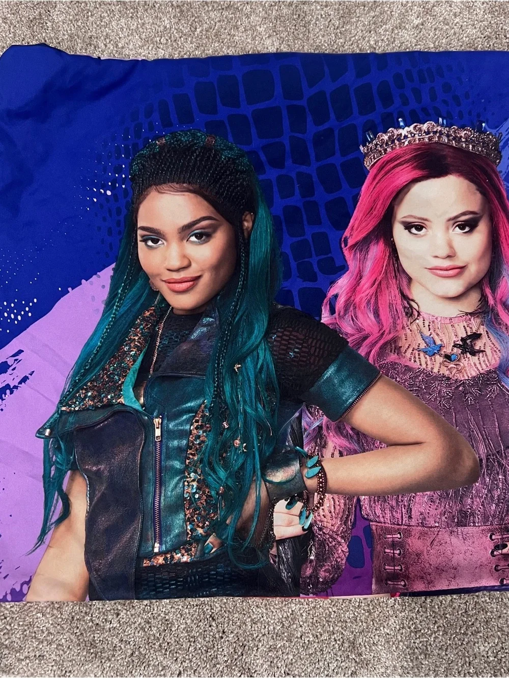 Disney Descendants 3 Pillowcases Set of 2 Two-Sided Mal Evie Uma Audrey